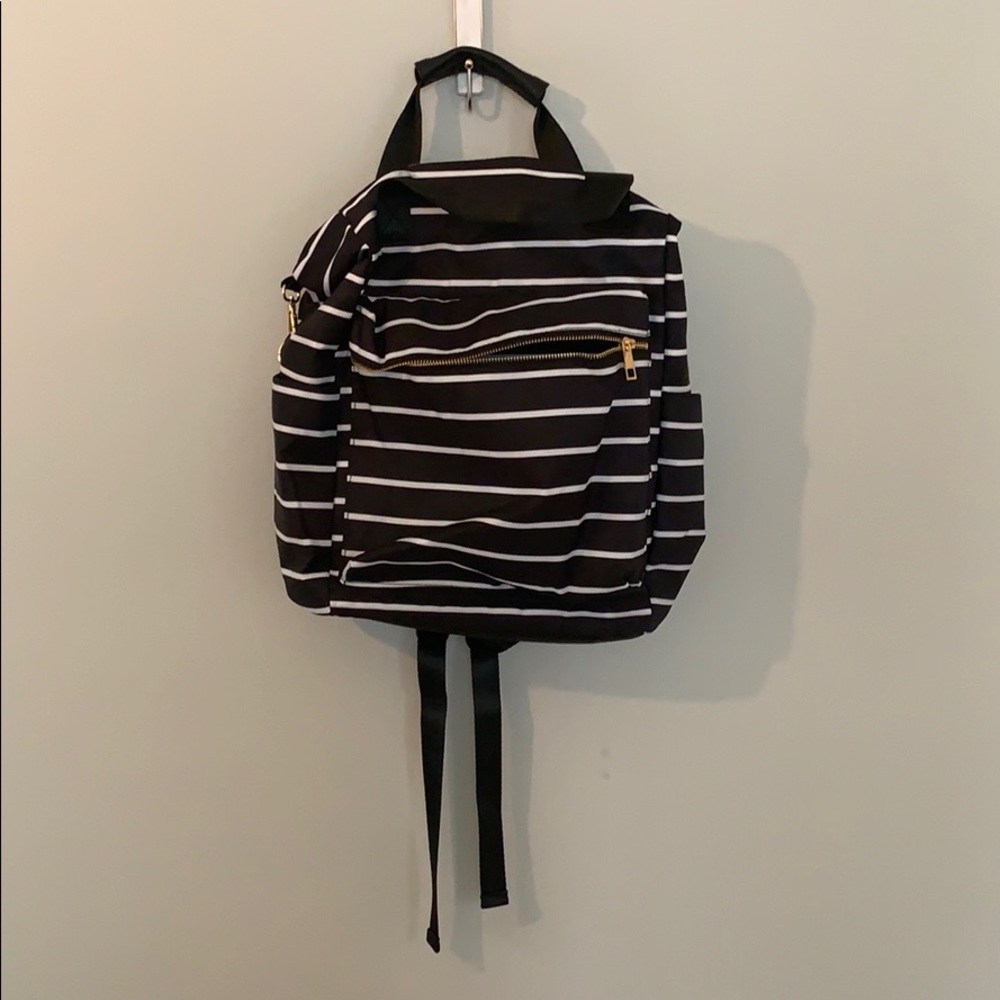 A new day black and white striped bag